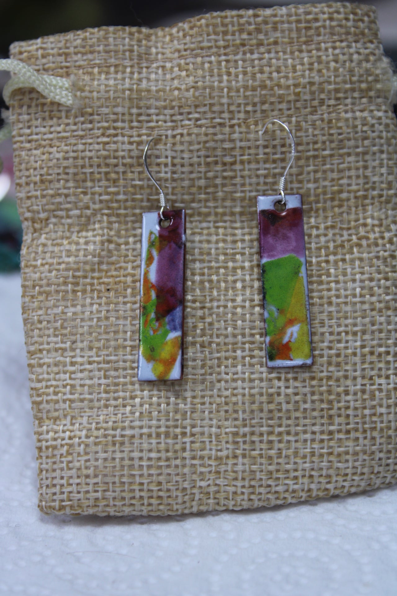 Batik Style Bar Earrings