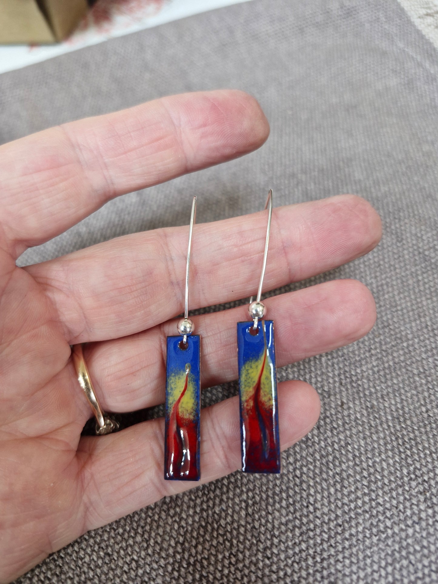 Sarah ,  Silver Bead Bar Earrings