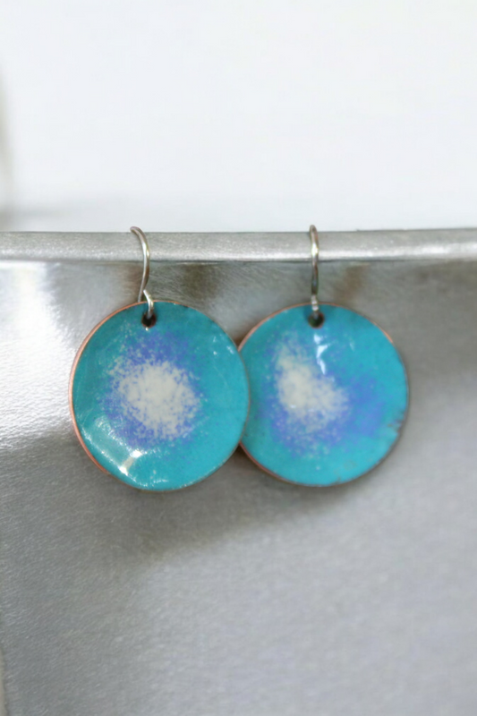 Teal Domed Earrings