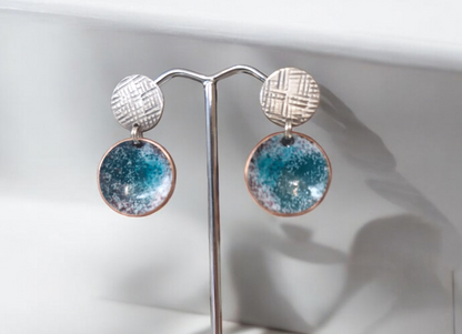 Silver Textile Earrings