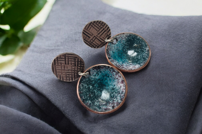 Silver Textile Earrings