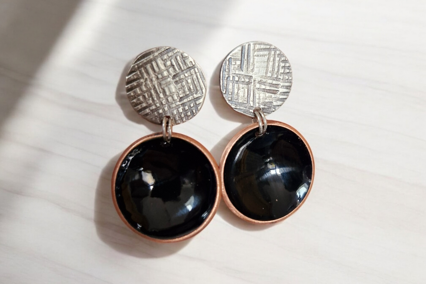 Silver Textile Earrings
