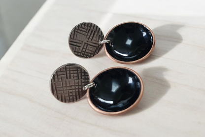 Silver Textile Earrings