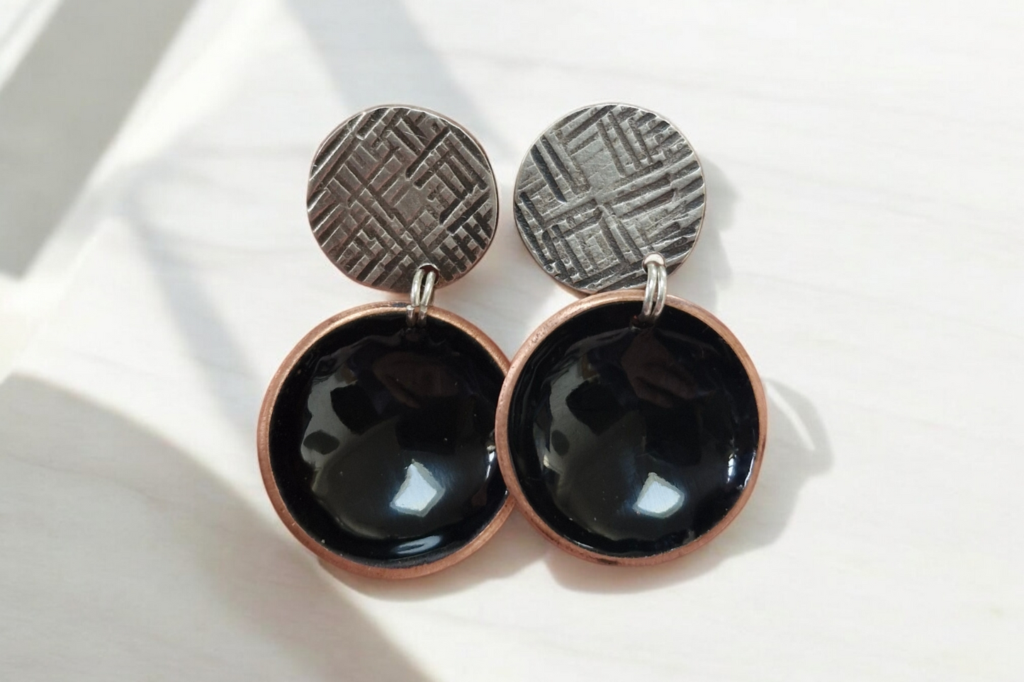 Silver Textile Earrings