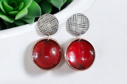 Silver Textile Earrings