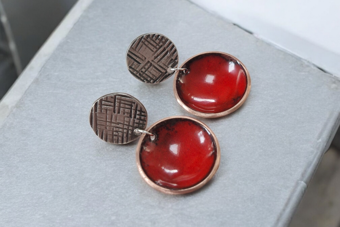 Silver Textile Earrings