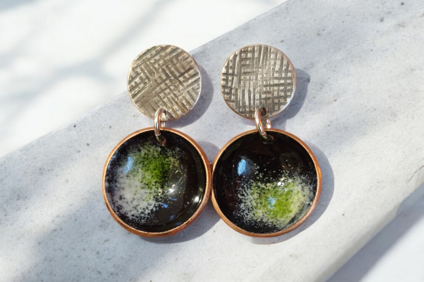 Silver Textile Earrings