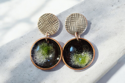 Silver Textile Earrings