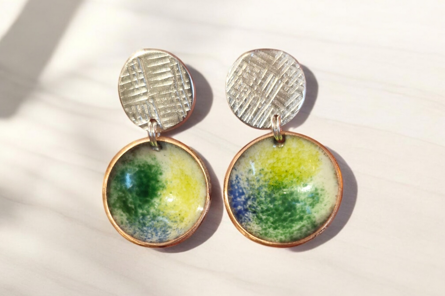 Silver Textile Earrings