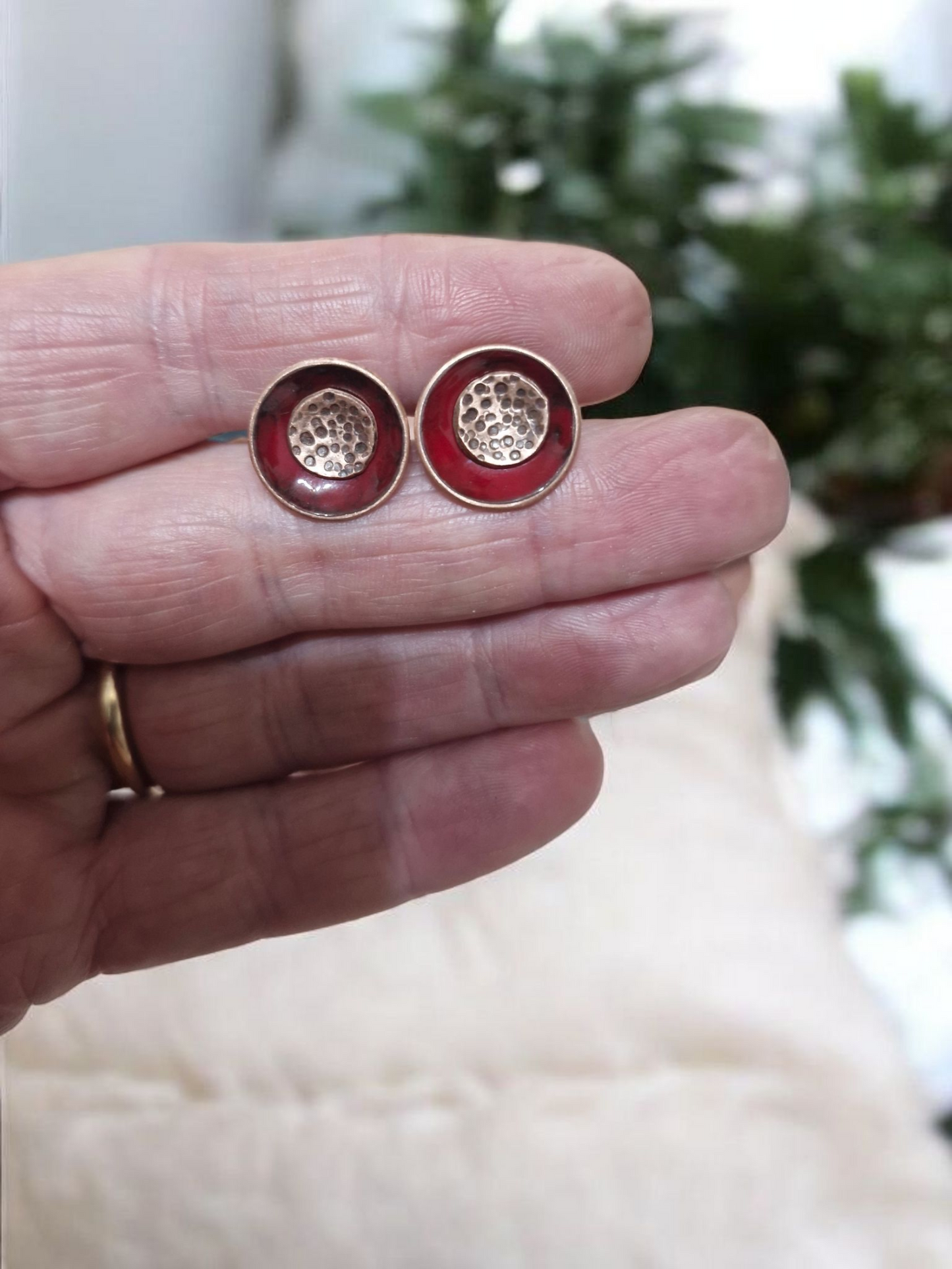 2 in 1 Studs (Deep Red)