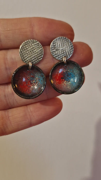 Silver Textile Earrings
