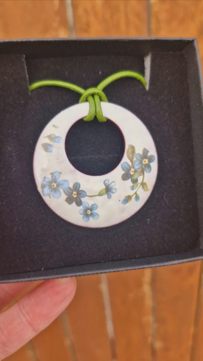 Floral Enamel Pendant Necklace – Boho Artisan Jewellery Handmade in Ireland