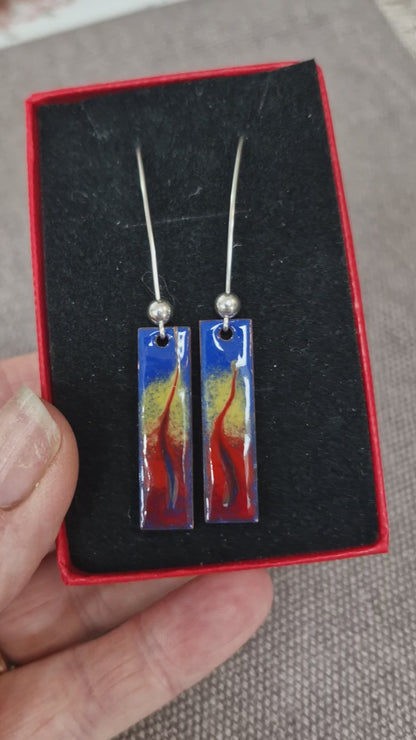 Sarah ,  Silver Bead Bar Earrings
