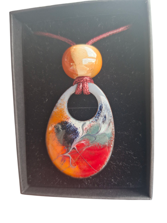 Orange Abstract necklace