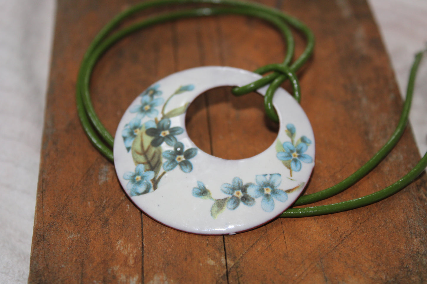 Floral Enamel Pendant Necklace – Boho Artisan Jewellery Handmade in Ireland