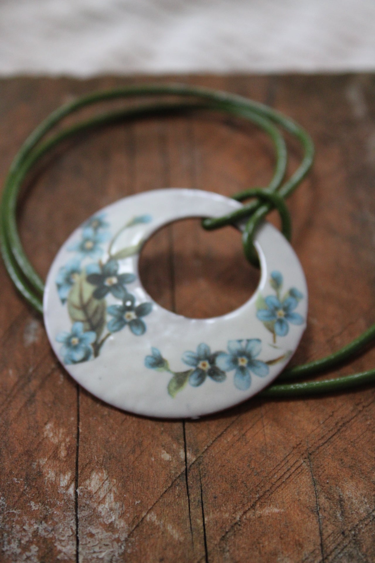 Floral Enamel Pendant Necklace – Boho Artisan Jewellery Handmade in Ireland