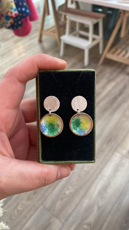 Silver Textile Earrings